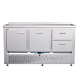 Стол холодильный среднетемпературный Abat СХС-70Н-02 (дверь, ящики 1/2, ящик 1) с бортом