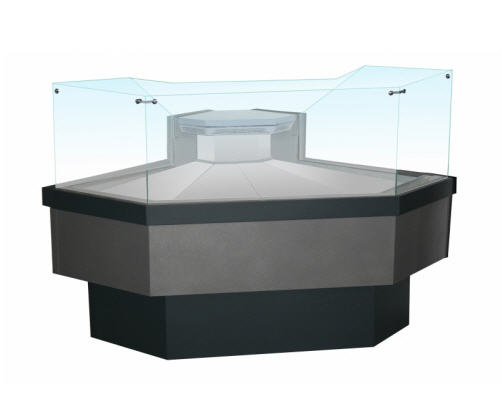 Угловая холодильная витрина Enteco master НЕМИГА CUBE ПСП УН 90 ВСн с подъемными стеклами, встроенный агрегат