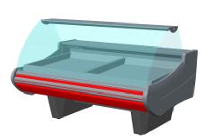 Холодильная витрина Enteco master НЕМИГА STANDART 150 ВС(Р) Self для рыбы на льду, основание на опорах