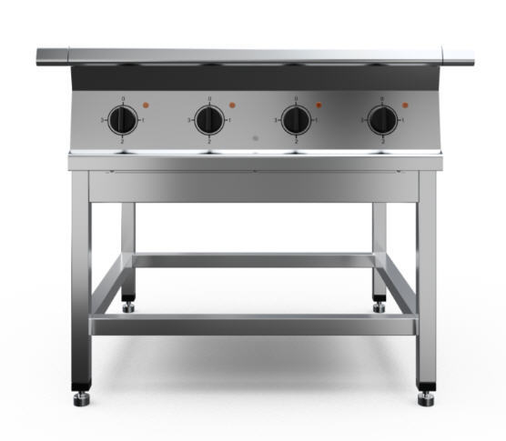 Профессиональная электрическая плита с чугунными конфорками Rada P9Q4/S на подставке Профессиональная электрическая плита с чугунными конфорками Rada P9Q4/S на подставке