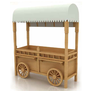 Декоративный хлебный (овощной) прилавок из дерева – повозка (с тентом), Евромаркет Декоративный хлебный (овощной) прилавок из дерева – повозка (с тентом), Евромаркет