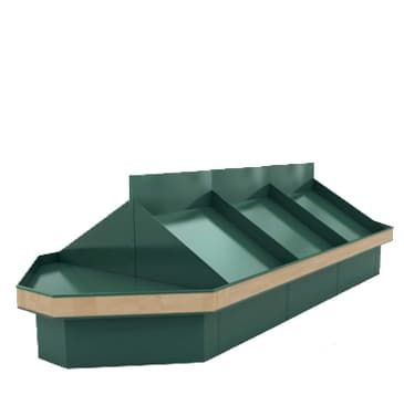 Овощной стеллаж Евромаркет ОР00119 с отделкой деревом Овощной стеллаж Евромаркет ОР00119 с отделкой деревом