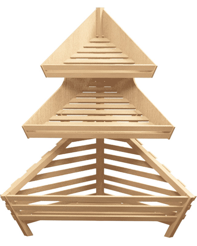 Угловой деревянный стеллаж Евромаркет Б005 для хлеба EM-02.205.000 СБ