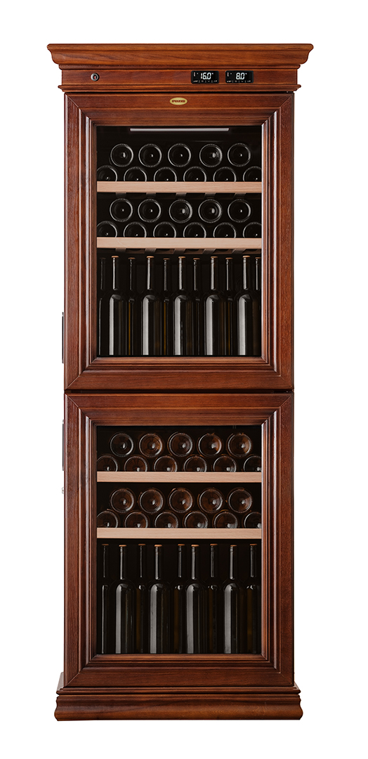 Шкаф винный двухкамерный бытовой ШВД-78 POZIS М в облицовке из дуба
