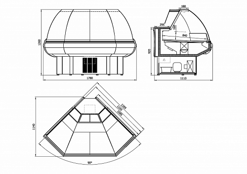 Холодильная витрина Enteco master ВИЛИЯ CS УН 90 ВС угловая, открытый угол, без боковин Холодильная витрина Enteco master ВИЛИЯ CS УН 90 ВС угловая, открытый угол, без боковин