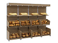 Хлебный стеллаж Евромаркет NEO ХС0008 пристенный Хлебный стеллаж Евромаркет NEO ХС0008 пристенный