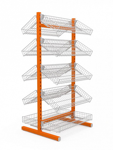 Стойка двухсторонняя Евромаркет ПО00154 на 10 корзин Стойка двухсторонняя Евромаркет ПО00154 на 10 корзин