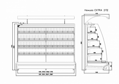 Горка фруктовая Enteco master НЕМИГА EXTRA 2П2 125 ВВ пристенная Горка фруктовая Enteco master НЕМИГА EXTRA 2П2 125 ВВ пристенная