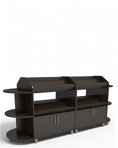 Островной стеллаж Евромаркет ОС0098 из ЛДСП, с нижним накопителем, для алкоголя Островной стеллаж Евромаркет ОС0098 из ЛДСП, с нижним накопителем, для алкоголя