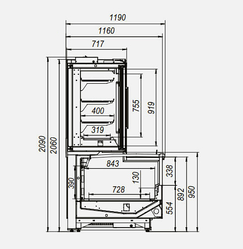 Холодильная витрина МХМ Эверест ВХН-2,5 Холодильная витрина МХМ Эверест ВХН-2,5