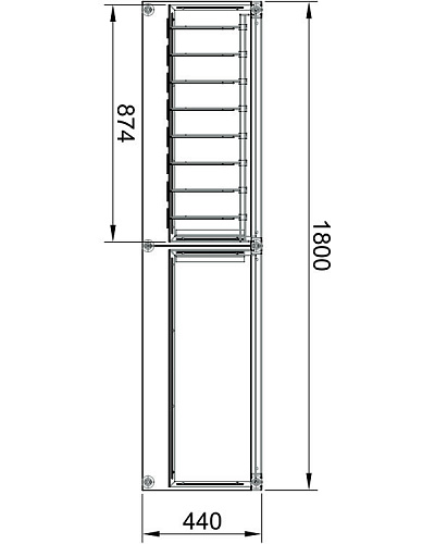 Модуль пристенный Евромаркет СВ0039 2-х секционный Модуль пристенный Евромаркет СВ0039 2-х секционный