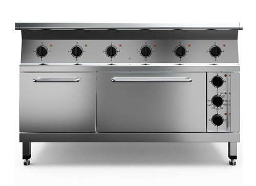 Профессиональная электрическая плита Rada P9Q6/FP с жарочным шкафом Профессиональная электрическая плита Rada P9Q6/FP с жарочным шкафом