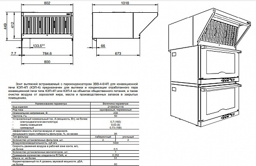 Зонт вытяжной встраиваемый Abat ЗВВ-4-6/4П Зонт вытяжной встраиваемый Abat ЗВВ-4-6/4П