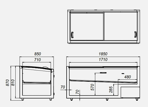 Ларь-бонета МХМ Корсика ЛХН-1850 торцевая Ларь-бонета МХМ Корсика ЛХН-1850 торцевая