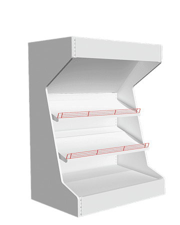 Пристенный стеллаж для овощей и фруктов с зеркалом Евромаркет ОВС0032 Пристенный стеллаж для овощей и фруктов с зеркалом Евромаркет ОВС0032