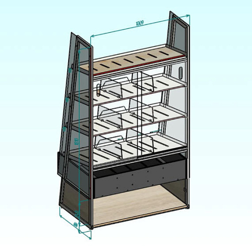 Хлебный стеллаж Евромаркет Delonge 1000 ХС0002 Хлебный стеллаж Евромаркет Delonge 1000 ХС0002