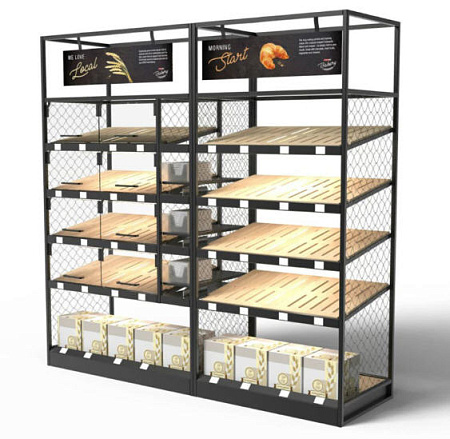 Хлебный стеллаж Евромаркет Onyx 1250 ХС0005 Хлебный стеллаж Евромаркет Onyx 1250 ХС0005