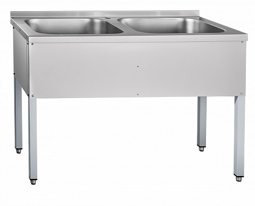 Ванна моечная двухсекционная Abat ВМП-6-2-5РЧ крашеный каркас Ванна моечная двухсекционная Abat ВМП-6-2-5РЧ крашеный каркас