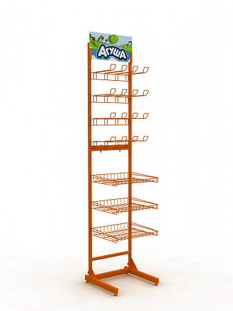 Торговая стойка Евромаркет РС00123 с крючками Торговая стойка Евромаркет РС00123 с крючками