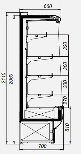 Пристенная витрина МХМ Флоренция ВХСп-1,6 Пристенная витрина МХМ Флоренция ВХСп-1,6