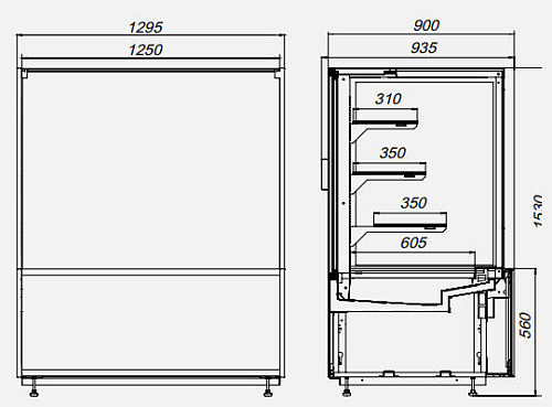 Кондитерская холодильная витрина МХМ Бордо ВХС-1,25 Кондитерская холодильная витрина МХМ Бордо ВХС-1,25
