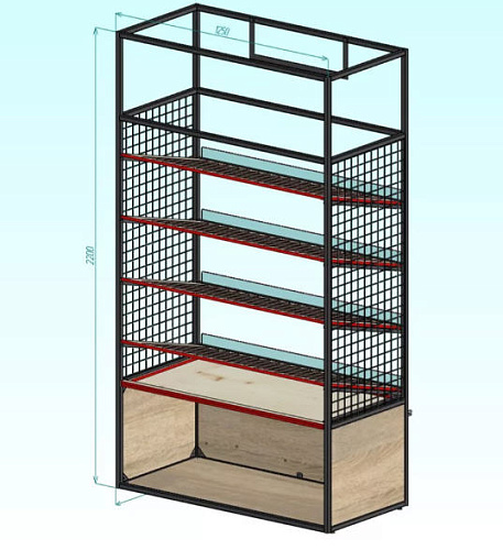 Хлебный стеллаж Евромаркет Onyx 1250 ХС0005 Хлебный стеллаж Евромаркет Onyx 1250 ХС0005