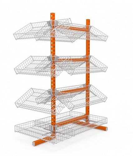 Стойка трехсторонняя Евромаркет ПО00158 на 12 корзин Стойка трехсторонняя Евромаркет ПО00158 на 12 корзин