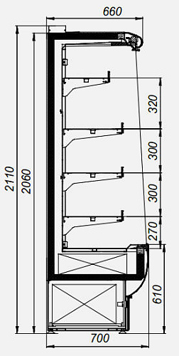 Пристенная витрина МХМ Флоренция ВХСп-1,9 Пристенная витрина МХМ Флоренция ВХСп-1,9