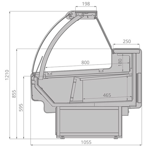Холодильные витрины Brandford Aurora Slim 190 рыба на льду Холодильные витрины Brandford Aurora Slim 190 рыба на льду