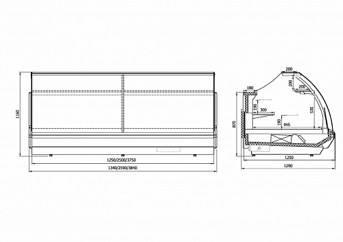 Холодильная витрина Enteco master НЕМИГА EXTRA 250 ВВ(К) кондитерская Холодильная витрина Enteco master НЕМИГА EXTRA 250 ВВ(К) кондитерская