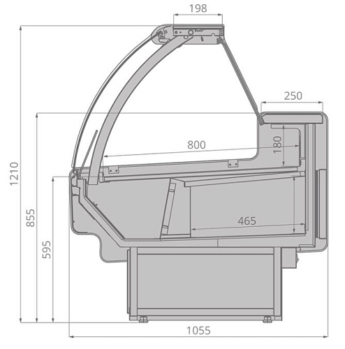 Холодильные витрины Brandford Aurora Slim 250 тепловые Холодильные витрины Brandford Aurora Slim 250 тепловые
