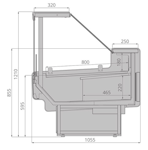 Холодильные витрины Brandford Aurora Slim SQ 250 кондитерские Холодильные витрины Brandford Aurora Slim SQ 250 кондитерские