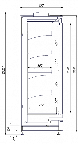 Холодильная горка Bonvini GARDA 2500x830x1920 выносной холод Холодильная горка Bonvini GARDA 2500x830x1920 выносной холод
