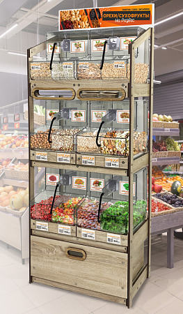 Стеллаж для орехов и сухофруктов Евромаркет Изобилие 002 Стеллаж для орехов и сухофруктов Евромаркет Изобилие 002