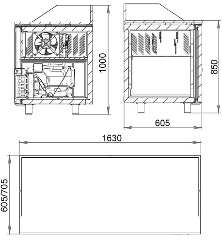 Стол холодильный Polair TM3GNpizza-G Стол холодильный Polair TM3GNpizza-G
