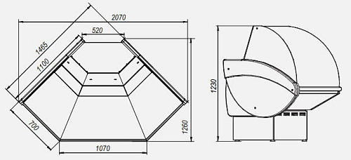 Холодильная витрина МХМ Илеть ВХС-УН угловая Холодильная витрина МХМ Илеть ВХС-УН угловая