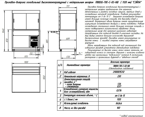 Прилавок-витрина холодильный Abat ПВВ(Н)-70Е-С-02-НШ серия Сэйла Прилавок-витрина холодильный Abat ПВВ(Н)-70Е-С-02-НШ серия Сэйла