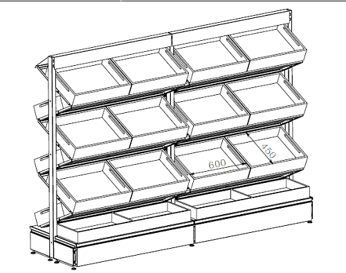 Стеллаж овощной Евромаркет ПанПан ОСО0001 Стеллаж овощной Евромаркет ПанПан ОСО0001