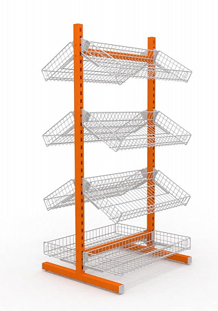 Стойка двухсторонняя Евромаркет ПО00153 на 8 корзин Стойка двухсторонняя Евромаркет ПО00153 на 8 корзин