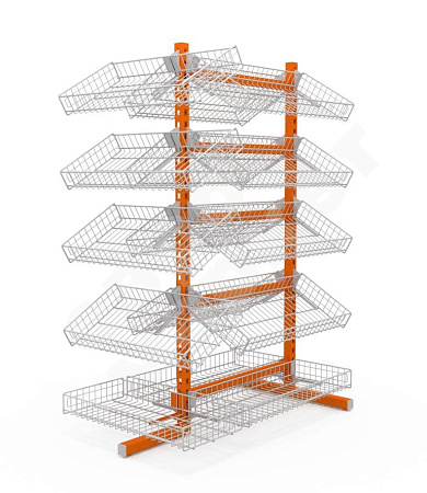 Стойка трехсторонняя Евромаркет ПО00159 на 15 корзин Стойка трехсторонняя Евромаркет ПО00159 на 15 корзин