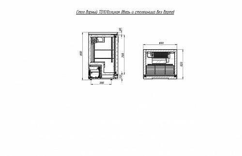 Барный шкаф-стол Polair TM101-G без борта, глухая дверь Барный шкаф-стол Polair TM101-G без борта, глухая дверь