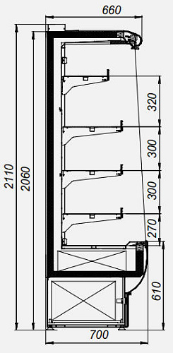 Пристенная витрина МХМ Флоренция ВХСп-1,0 Пристенная витрина МХМ Флоренция ВХСп-1,0