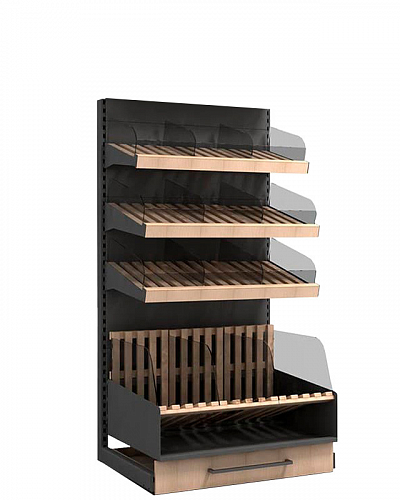 Пристенный стеллаж Евромаркет ХС0072 хлебный Пристенный стеллаж Евромаркет ХС0072 хлебный