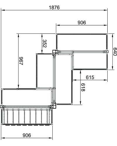 Модуль островной Евромаркет СВ0042 3-х секционный Модуль островной Евромаркет СВ0042 3-х секционный