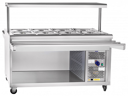 Прилавок для холодных закусок Abat ПВВ(Н)-70ПМ-01-НШ, передвижная линия самообслуживания Прилавок для холодных закусок Abat ПВВ(Н)-70ПМ-01-НШ, передвижная линия самообслуживания