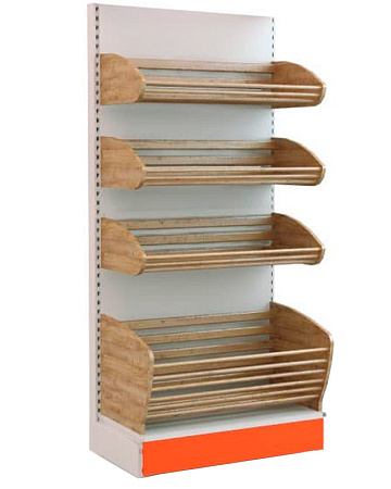 Пристенный стеллаж Евромаркет ХС0061 для хлеба, без фриза Пристенный стеллаж Евромаркет ХС0061 для хлеба, без фриза