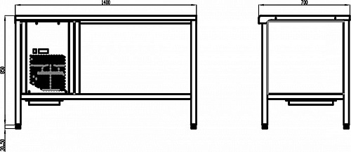 Стол холодильный Polair TT1,4GN-G Стол холодильный Polair TT1,4GN-G