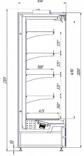 Холодильная горка СНЕЖ GARDA 1250x830x2050 встроенный холод Холодильная горка СНЕЖ GARDA 1250x830x2050 встроенный холод
