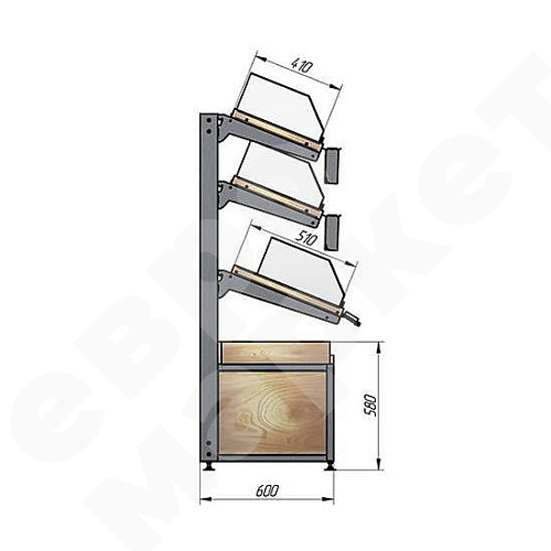 Стеллаж для выпечки Евромаркет Bakery Box ХС0014 Стеллаж для выпечки Евромаркет Bakery Box ХС0014
