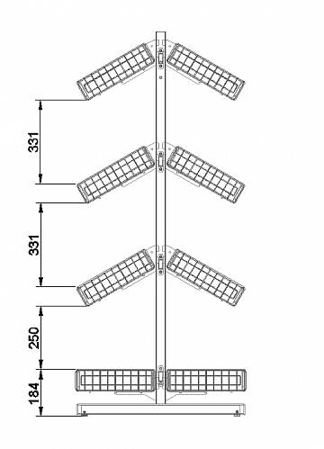 Стойка двухсторонняя Евромаркет ПО00153 на 8 корзин Стойка двухсторонняя Евромаркет ПО00153 на 8 корзин